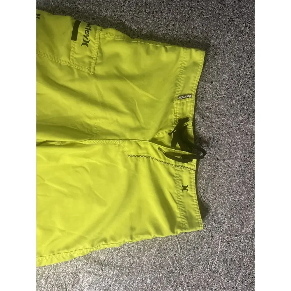 Hurley One and Only Mens 31 Board Shorts Neon Green Surf Swim Beach